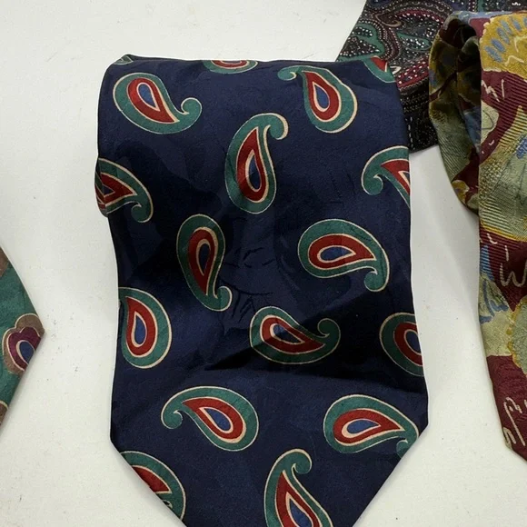 Vtg Nordstrom Italy Lot Bundle Four Ties Patterned Business Work Silk Abstract - Picture 4 of 8